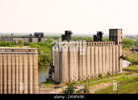 Grain silos in Buffalo New York Stock Photo