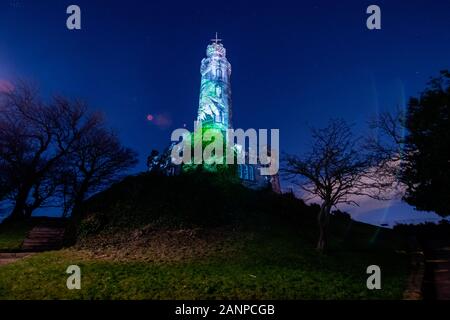 Pictured Nelson Monument,Calton Hill: Robin Robertson - Bright Side Studios - Alasdair Roberts From New Year’s Day to Burns Nigh Stock Photo