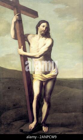 Jesus Christ with the Cross, 1621 by Guido Reni Stock Photo