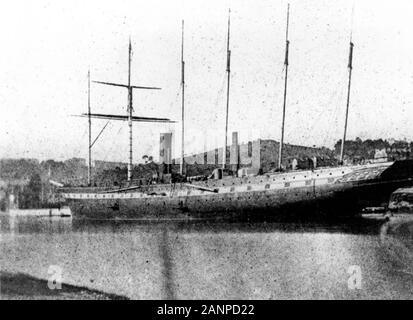 Fitting out of SS Great Britain in the Bristol Floating Harbour, April 1844. This historic photograph by William Talbot is believed to be the first ever taken of a ship Stock Photo