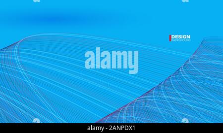 abstract vector geometric background. wave line design in blue. New texture for your design. Stock Vector