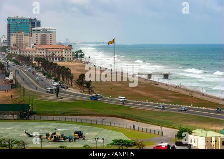 Colombo, Sri Lanka - July 2011: Galle Face is the ocean side urban park, which extends for 500 m along the coast, in the heart of the city Stock Photo