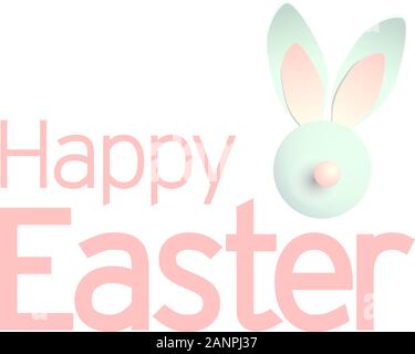 Happy easter background with realistic decorated beads and cute doodles. Greeting card trendy design. Invitation template. Vector illustration for you Stock Vector