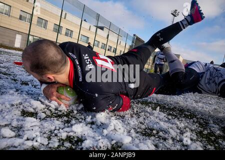 07.12.2019 Leicester, England. Rugby Union. Ex Tigers player Riccardo  Brugnara in action for Calvisano on his return to Welford Road during the  European Challenge Cup round 3 match played between Leicester Tigers