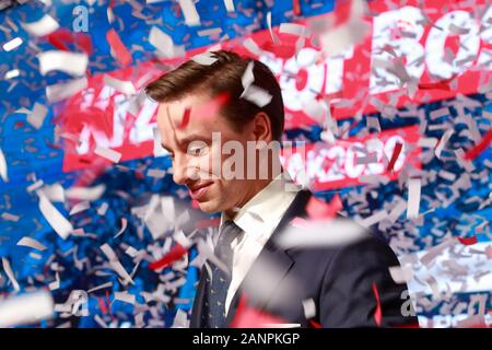 Warsaw, Poland. 18th Jan, 2020. KRZYSZTOF BOSAK wins Confederation Party's nomination congress and election of the candidate for President of the Republic of Poland, which was held in Warsaw. Poland Elections are held in August. Credit: Grzegorz Banaszak/ZUMA Wire/Alamy Live News Stock Photo