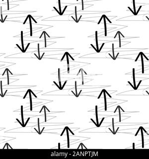 Seamless hand drawn geometric tribal pattern with arrows. Vector navajo design. Stock Vector