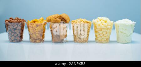 Cereals types in a cup. Breakfast Concept Stock Photo