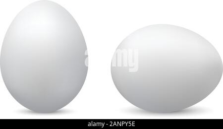 Realistic eggs isolated on white background. Easter vector illustration. Stock Vector