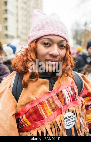 Manhattan, New York, USA - January 18, 2020: Women's March, New York City. Stock Photo