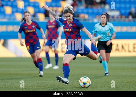 Barcelona, Spain. 18th Jan, 2020. Maria Leon of FC Barcelona in action during the Spanish women's league Primera Iberdrola match between FC Barcelona v Rayo Vallecano at Johan Cruyff Stadium on January 18, 2020 in Barcelona, Spain. Credit: Cal Sport Media/Alamy Live News Stock Photo