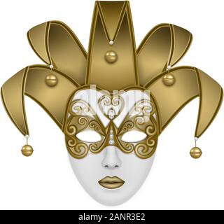 Isolated venetian carnival mask on white background Stock Vector