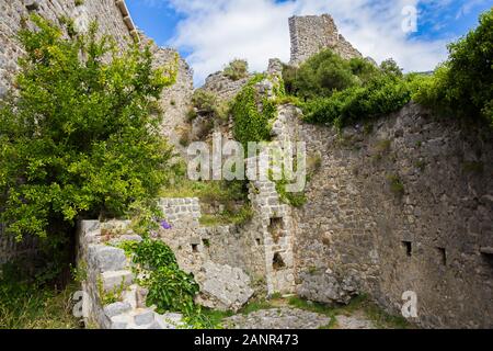 Stari Bar (Old Bar), Montenegro, the different view of the ancient city fortress, an open-air museum and the largest Medieval archaeological site Stock Photo