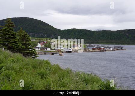 Lark Harbour, small fishing community on the western coast of Newfoundland, on the south side of the Bay of Islands. Stock Photo