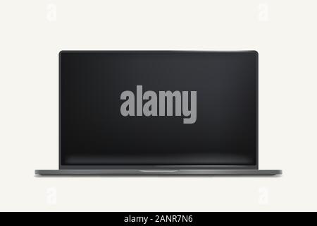 laptop with black screen on white Stock Vector