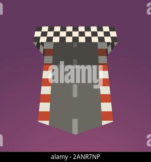 race track finish on violet Stock Vector