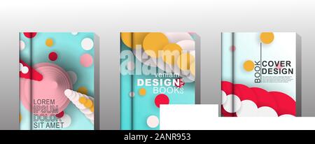 Minimal cover design. circle overlapping and colorful . vector illustration. New texture for your design. Stock Vector