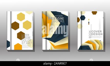 Minimal cover design. hexagons are overlapping and colorful. vector illustration. New texture for your design. Stock Vector
