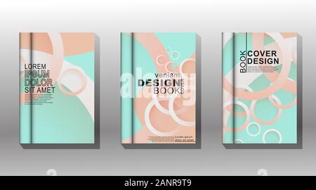 Minimal cover design. overlapping circular ring shape. vector illustration. New texture for your design. Stock Vector
