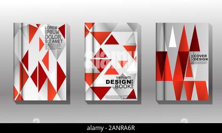 Minimal cover design. triangle shape with a red gradient color. vector illustration. New texture for your design. Stock Vector