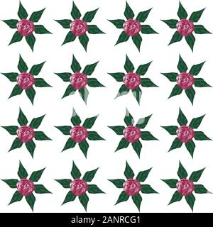 Seamless pattern of a peony, realistic style. Stock Vector
