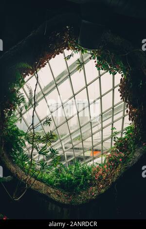 The cloud forest dome at the gardens by the bay in Singapore Stock Photo