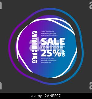 4th July sale banner. Color Vector badge Stock Vector