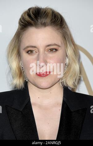 Los Angeles, USA. 18th Jan, 2020. Greta Gerwig walks the carpet at the 31th Annual Producers Guild Awards held at the Palladium on January 18, 2020 in Los Angeles, California, United States. (Photo by Sthanlee B. Credit: Sipa USA/Alamy Live News Stock Photo