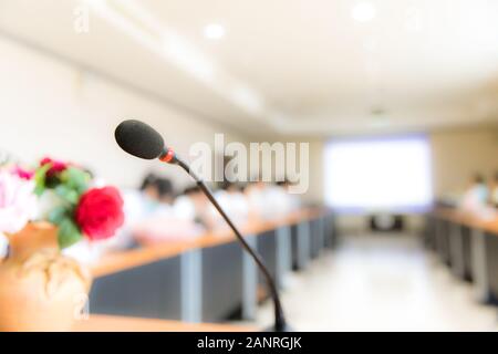 Abstract blurred people lecture in seminar room, education concept Stock Photo