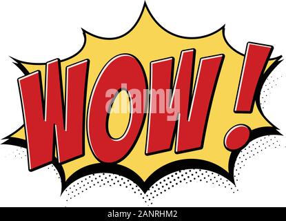 Wow pop art and comic speech bubbles. Vector cartoon illustration on white background. Stock Vector