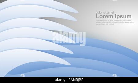 Blue wave abstract background. New texture for your design. Stock Vector