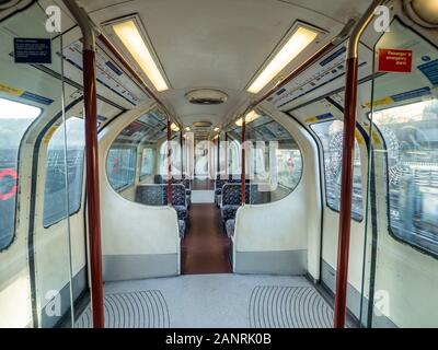 Tube train on The Bakerloo Line in London. Stock Photo