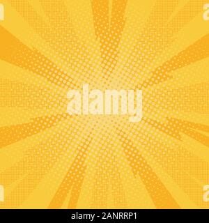 Comic pop art background lightning blast halftone dots. Stock Vector