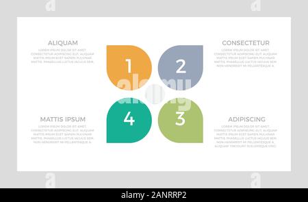 Set of green and turquoise, orange, gray elements for infographic presentation slides with charts, graphs, steps, timeline, circles, number options. Stock Vector