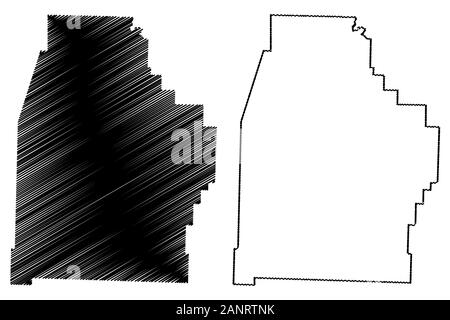 Madison County, Arkansas (U.S. county, United States of America,USA, U.S., US) map vector illustration, scribble sketch Madison map Stock Vector