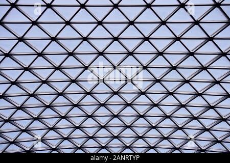Geometric triangle repeating lines and patterns, skylights architecture design, full frame Stock Photo