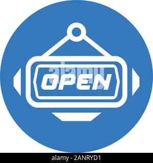 Well organized and fully editable Open sign, shop, store opened icon for any use like print media, web, stock images, commercial use or any kind of de Stock Vector
