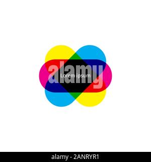 cmyk frame, print house banner, multiplay banner, cmyk element, vector color border Stock Vector