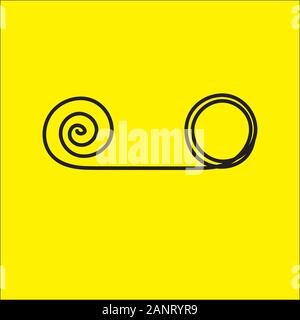 Psychotherapy abstract symbol, tangle and untangle knot, change icon, transformation, evolution sign, psychotherapy vector yellow and black illustration Stock Vector