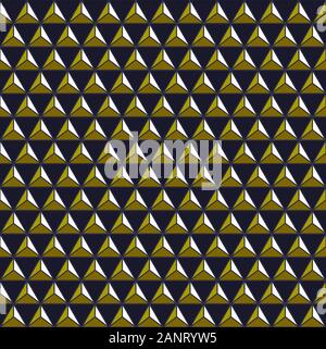 Geometric background with triangles, seamless abstract classic pattern, ornament with golden triangles, vector geometrical illustration Stock Vector