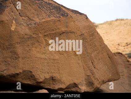 Lehyan kingdom ancient inscriptions, Al Madinah Province, Alula, Saudi Arabia Stock Photo