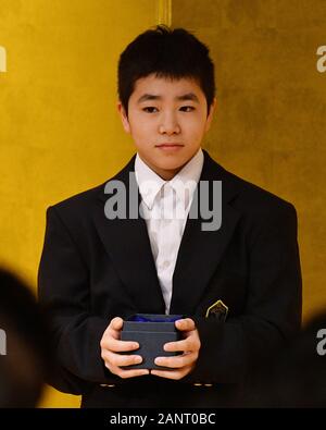 Tokyo, Japan. Credit: MATSUO. 18th Jan, 2020. 岡慎之助/Shinnosuke Oka (JPN) Gymnastics : Japan Gymnastics national team reports about 2019 World championships in Tokyo, Japan. Credit: MATSUO .K/AFLO SPORT/Alamy Live News Stock Photo