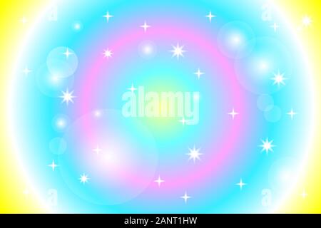 Unicorn or mermaid background, rainbow backdrop, gradient card with glitter, princess vector background Stock Vector