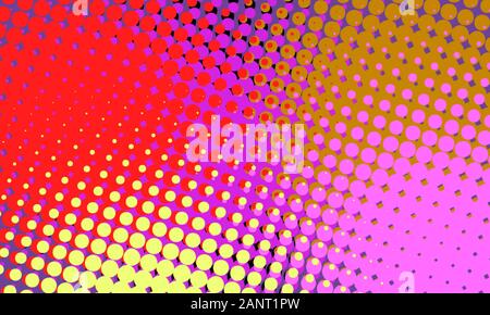 Red yellow pink halftone retro background Stock Vector