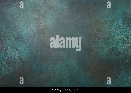 Brown green rusty metal texture or old stone wall background Stock Photo