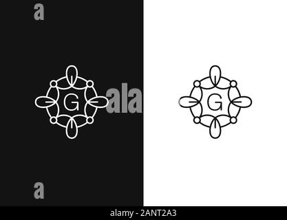 Simple and elegant monogram design template with letter Q. Vector floral monogram. Minimalist template for branding and logo design. Contemporary grap Stock Vector