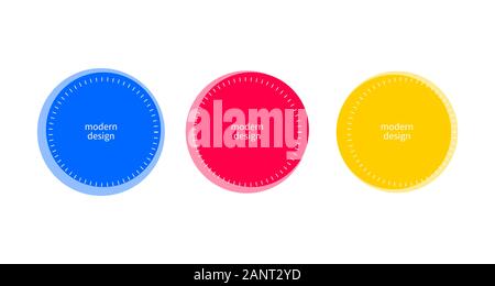 Round frames, set of color modern borders, abstract vector circles Stock Vector