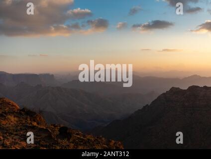 Mountainous landscape, Asir province, Dahran Aljanub, Saudi Arabia Stock Photo