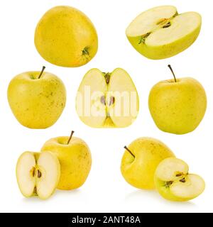 set of apples on a white isolated background with clipping path Stock Photo