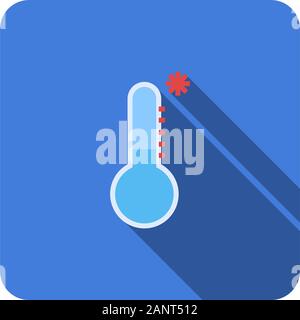 thermometer flat icon with long shadow vector Stock Vector