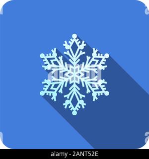 snowflake flat icon with long shadow vector illustration Stock Vector